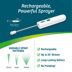 Wilt-Pruf sprayer held in hand applying treatment for faster, pump-free application