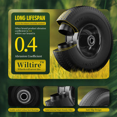 Wiltire hub and sealed bearing detail for smooth rotation and protection
