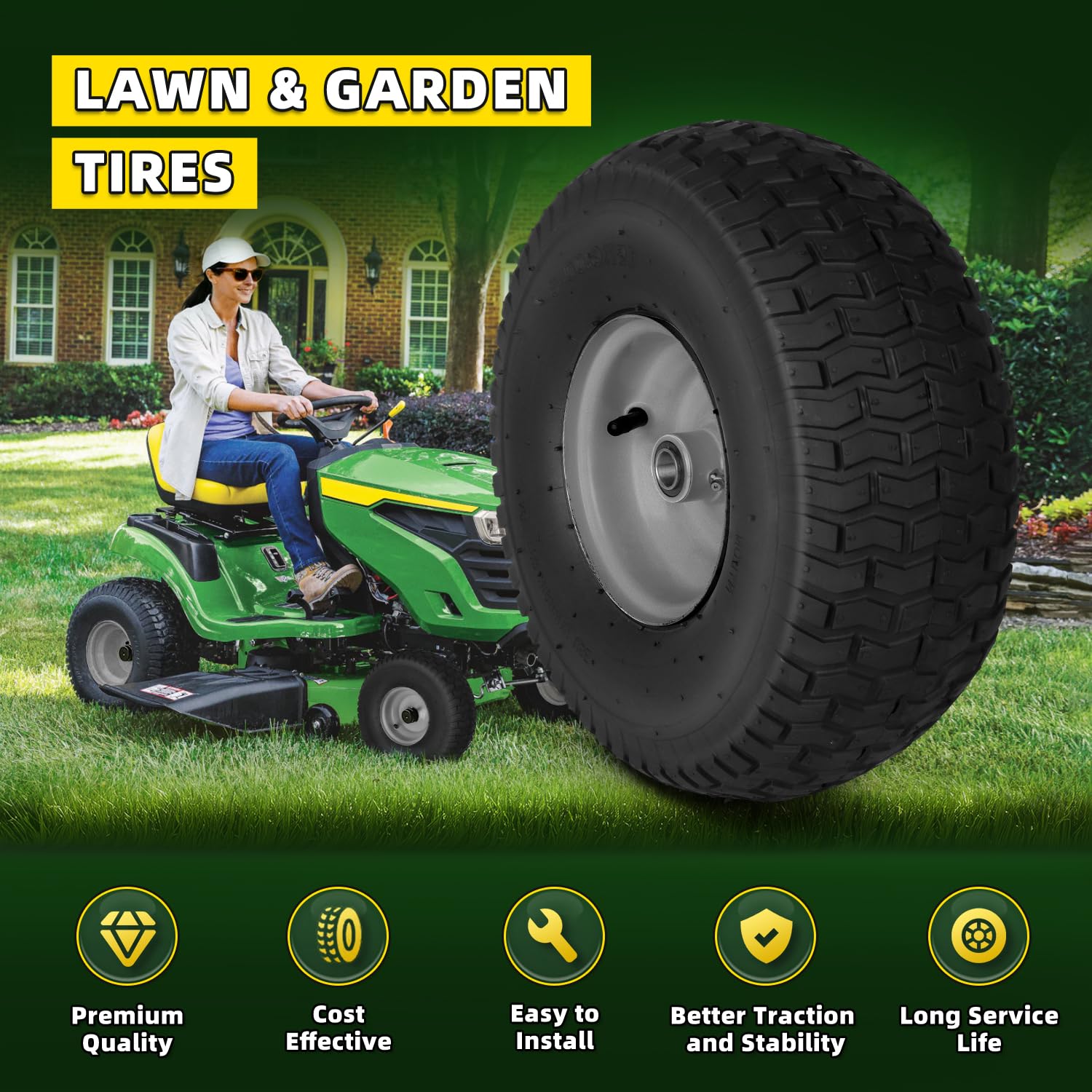 Wiltire wheel in use on grass showing protected lawn surface and controlled movement