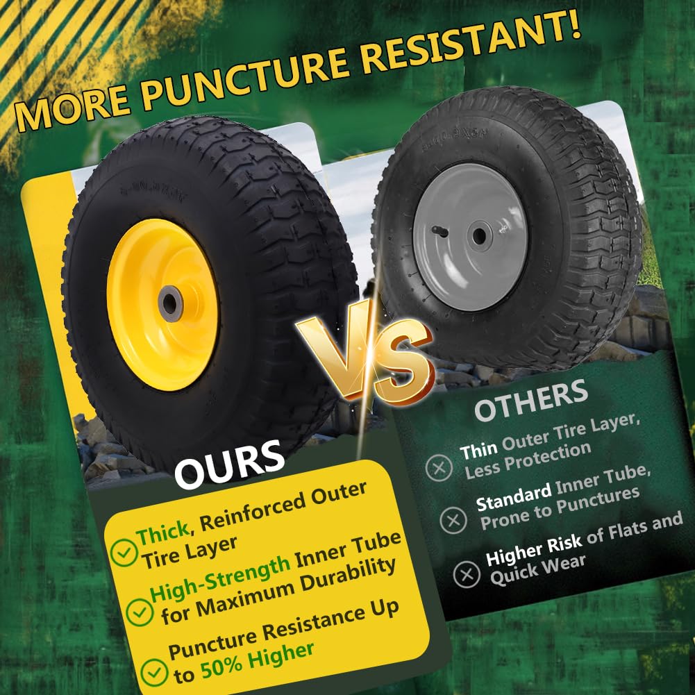 Wiltire wheel installed on riding mower improving traction and control
