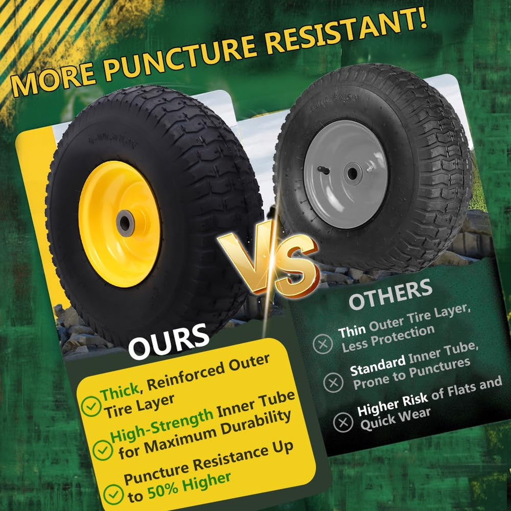 Wiltire wheel installed on riding mower improving traction and control