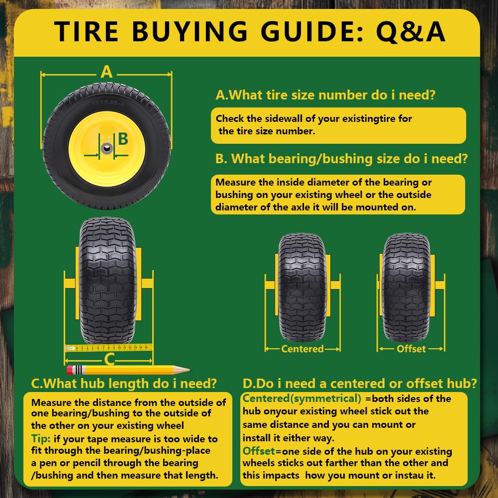 Wiltire wheel in yard setting showing application on lawn equipment