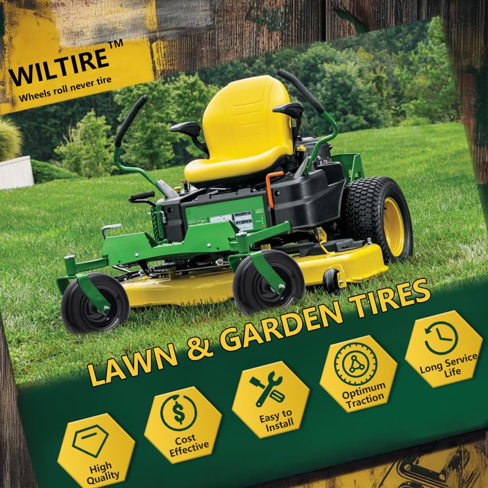 Wiltire installed on mower in yard showing smoother mowing performance