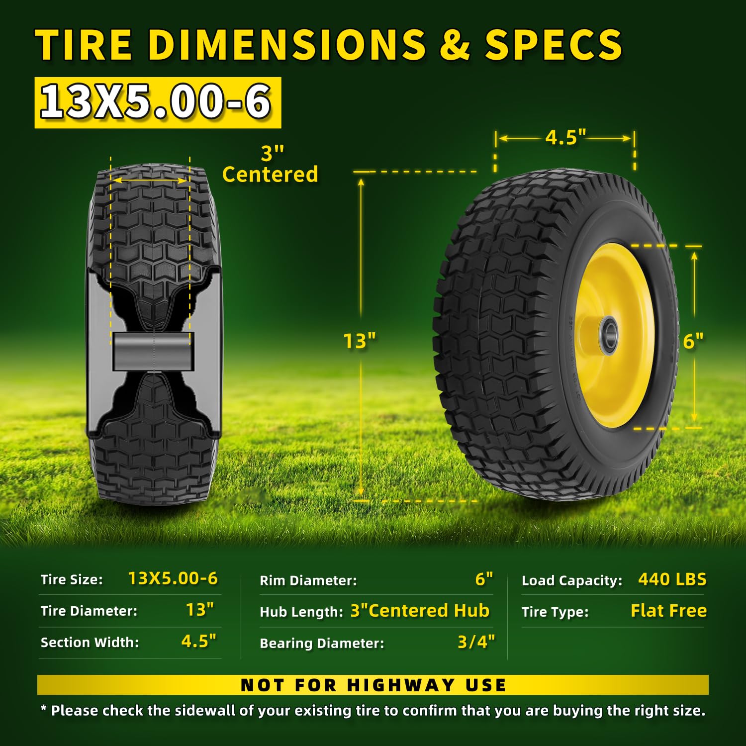 Wiltire side profile showing turf-friendly tread for gentle lawn contact