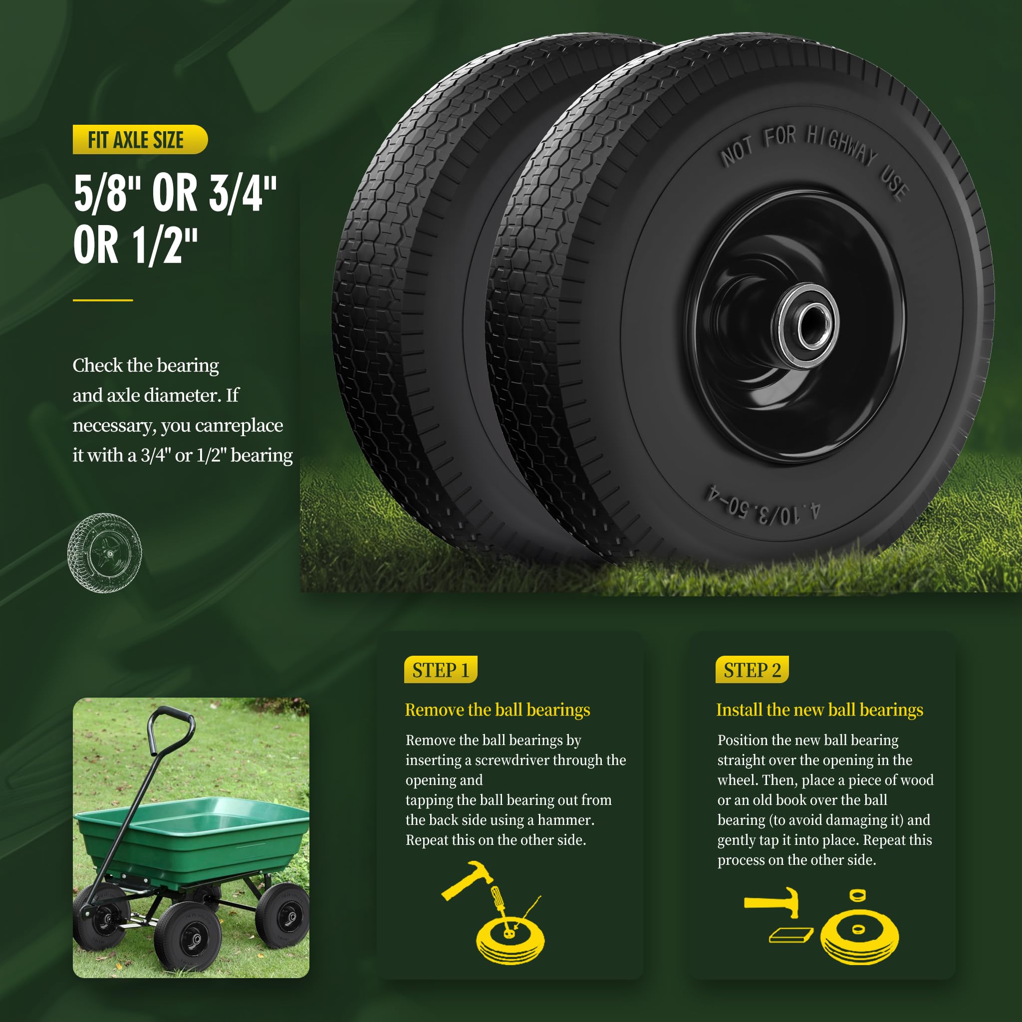 Wiltire spacers and bearings layout including adapters for versatile fit