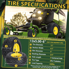 Wiltire close-up of tread pattern highlighting grass-friendly traction