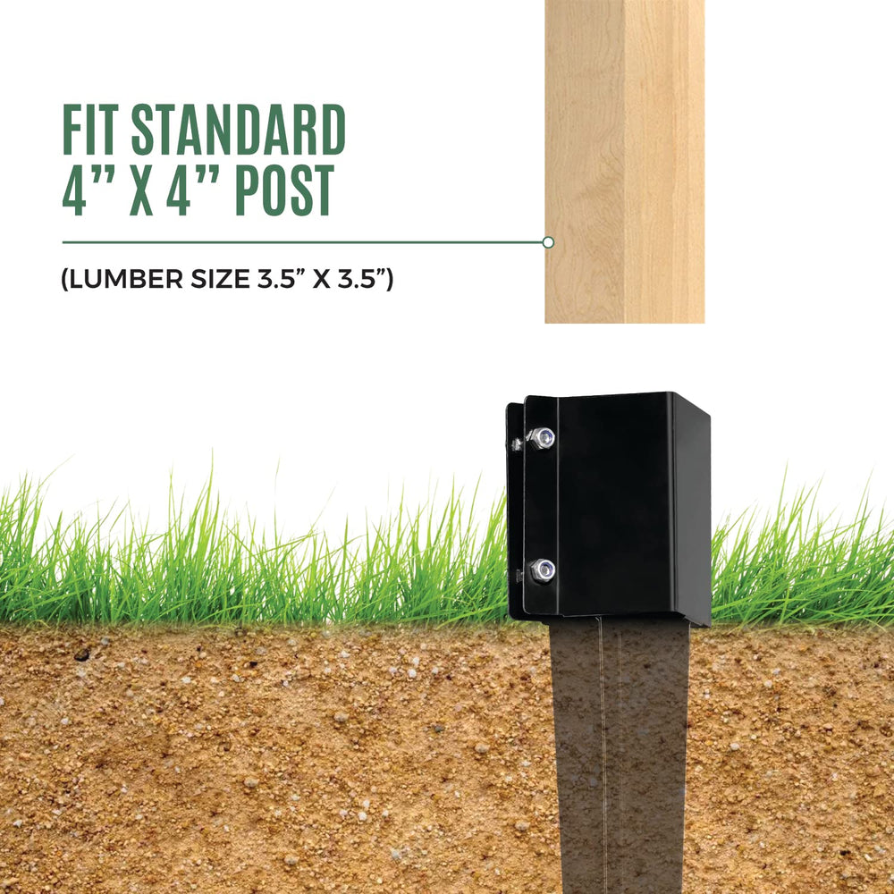 WIMART installed anchor with 4x4 post demonstrating instant stability