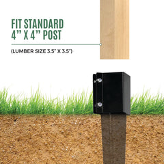 WIMART installed anchor with 4x4 post demonstrating instant stability
