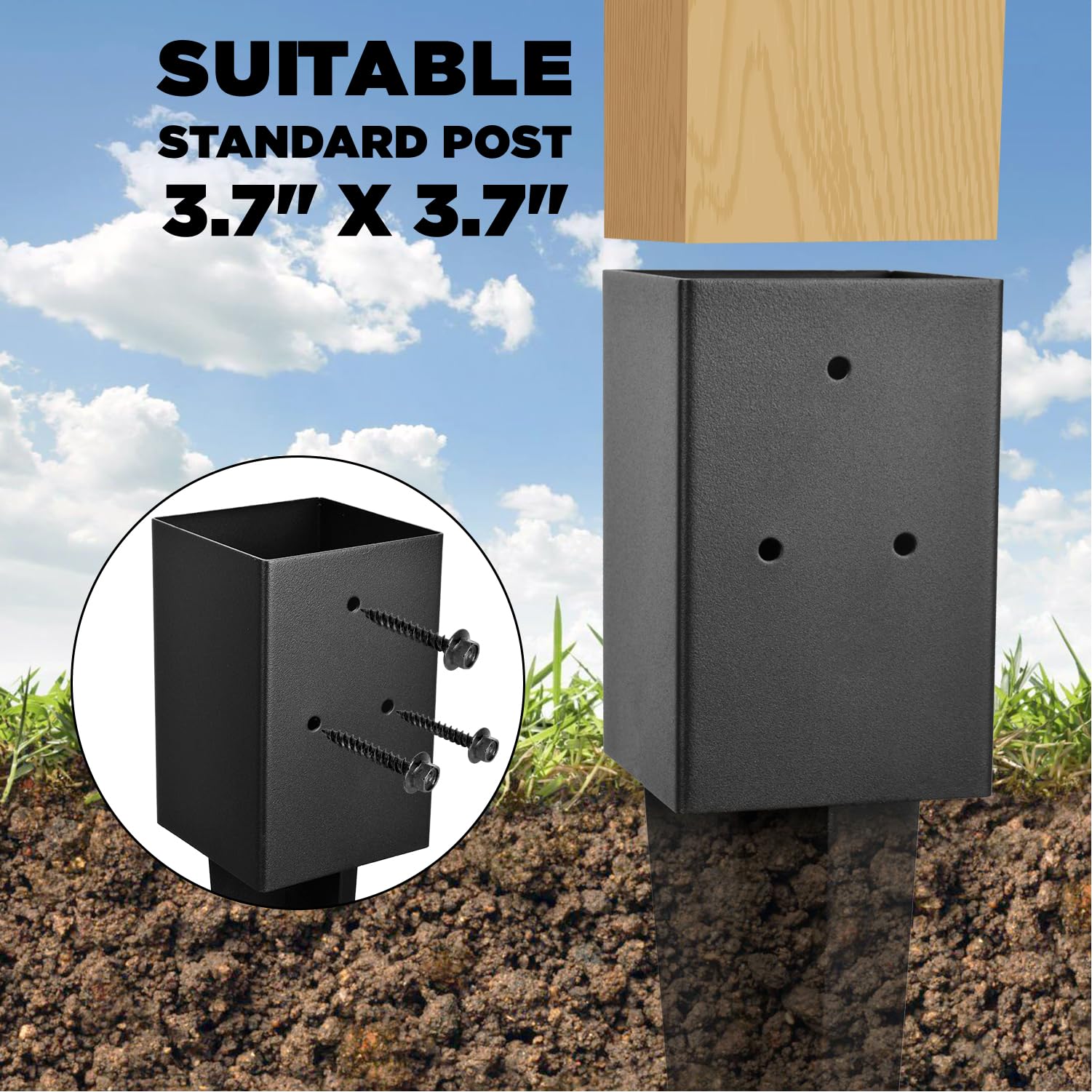 WIMART detail of bolt and clamp system securing post for reliable stability