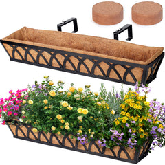 WIMART front view showing full-length black planter for wide planting