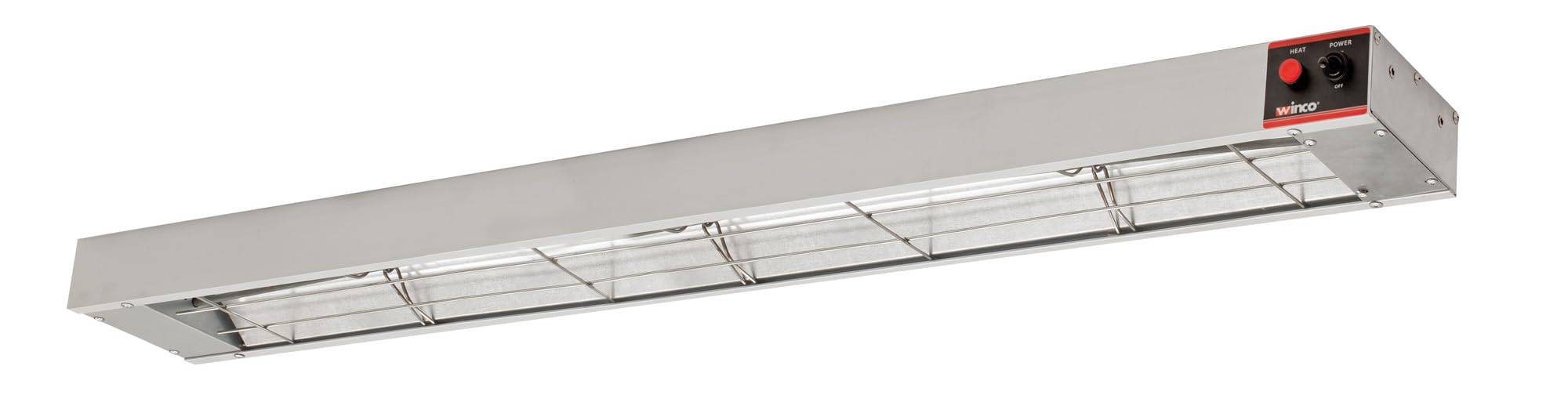 Winco ESH-48 front view showing full-length heater and housing, promotes even warming