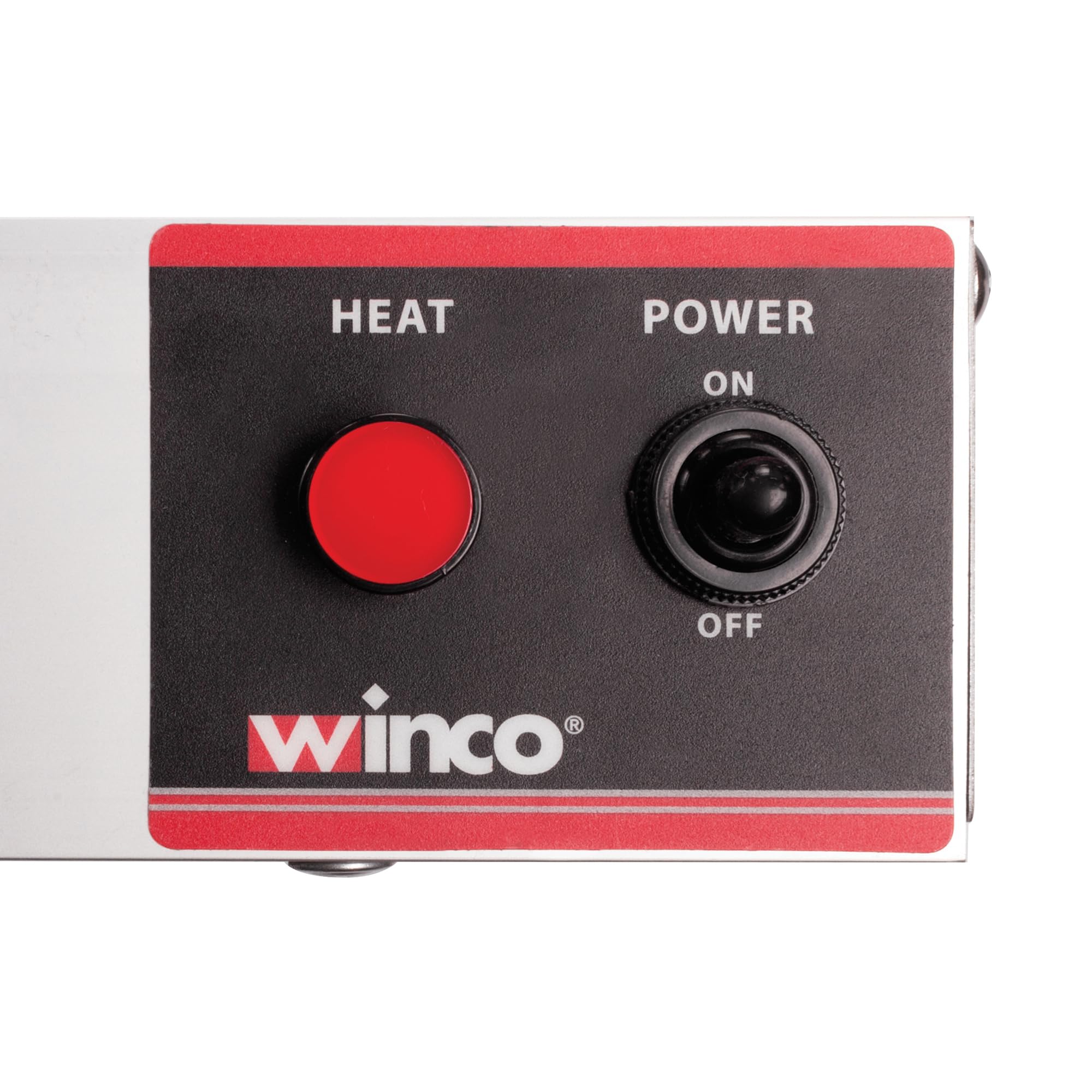 Winco ESH-48 aluminum reflector close-up showing focused heat pattern and durability