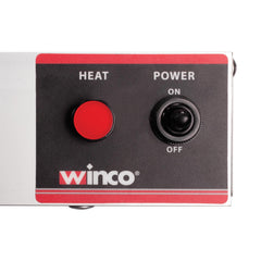 Winco ESH-48 aluminum reflector close-up showing focused heat pattern and durability