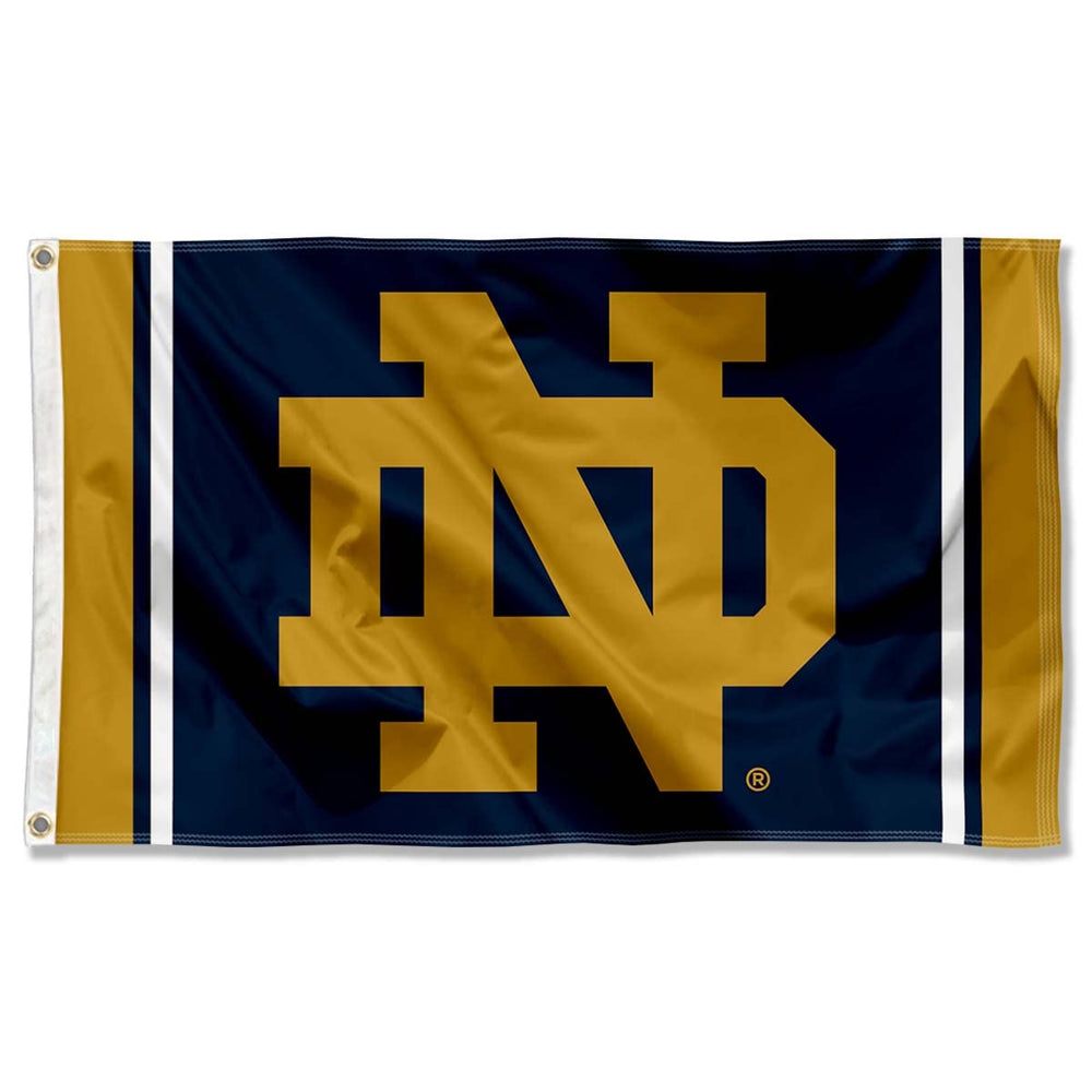 WinCraft flag front view showing crisp ND logo and vibrant colors