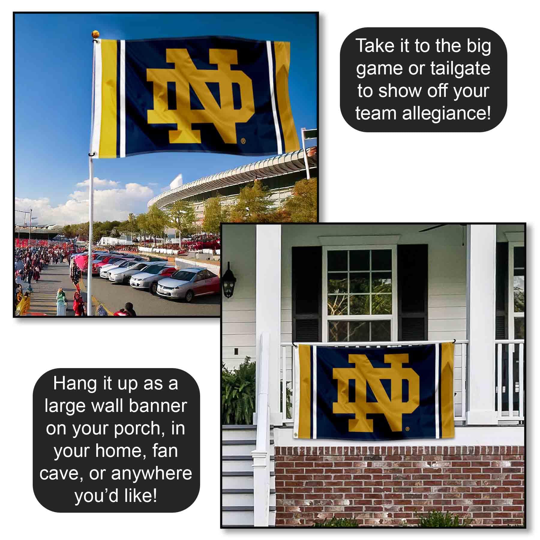 WinCraft banner mounted on tailgate pole for visible team pride