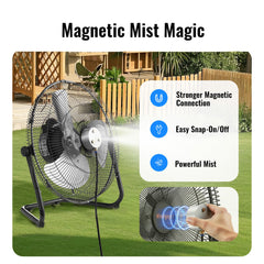 Windigaga magnetic misting kit close-up, quick tool-free attachment benefit