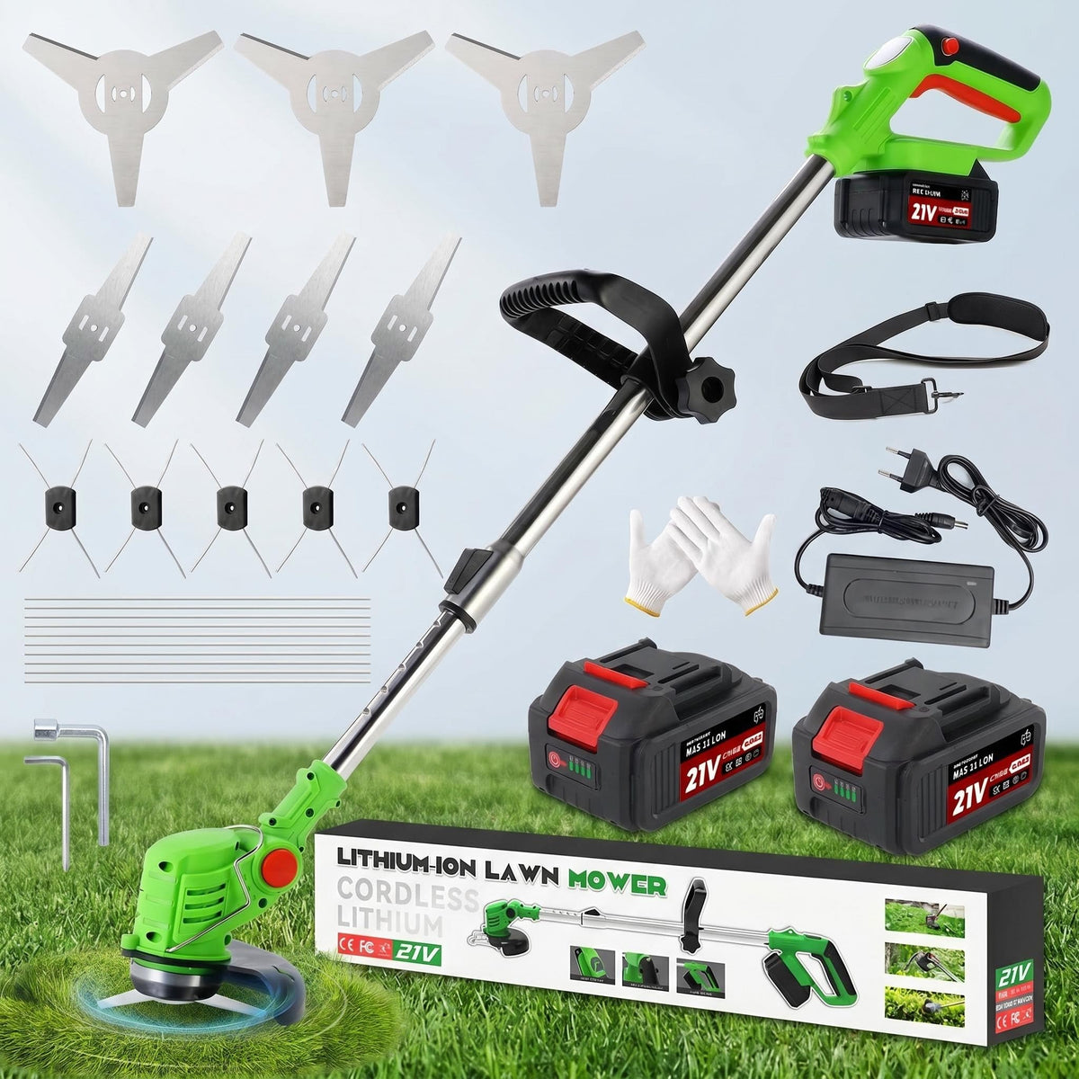 Windpost trimmer front view showing compact design and easy start benefit