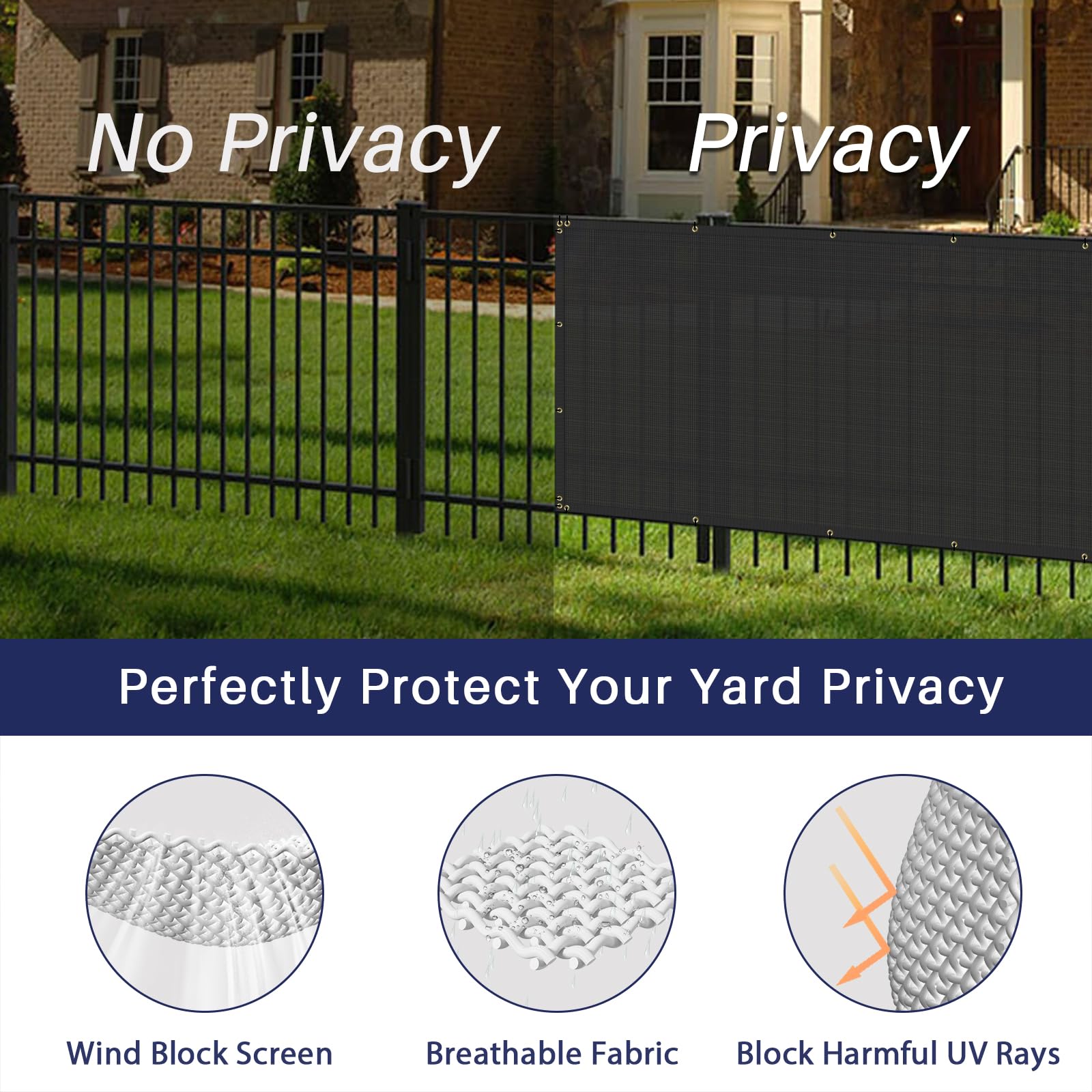 Windscreen4less tight polyethylene weave close-up showing durable breathable texture
