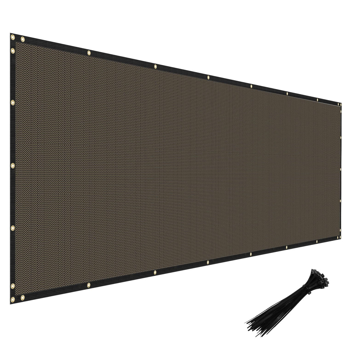 Windscreen4less front view brown privacy screen showing coverage benefit