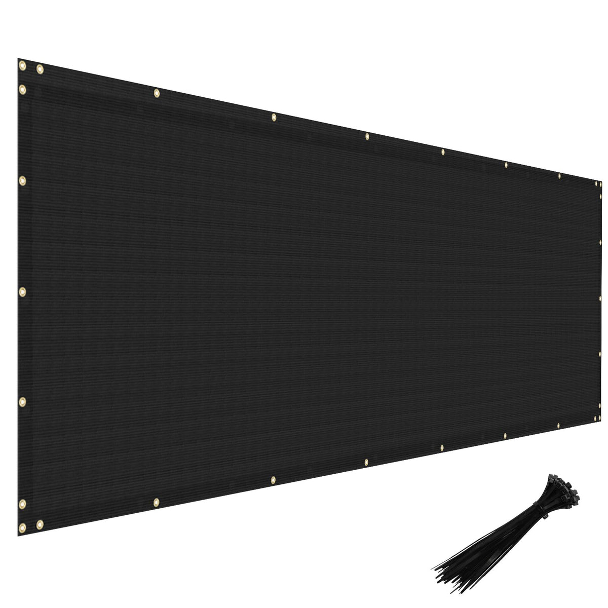 windscreen4less front view of 4x30 black privacy screen showing full roll convenience