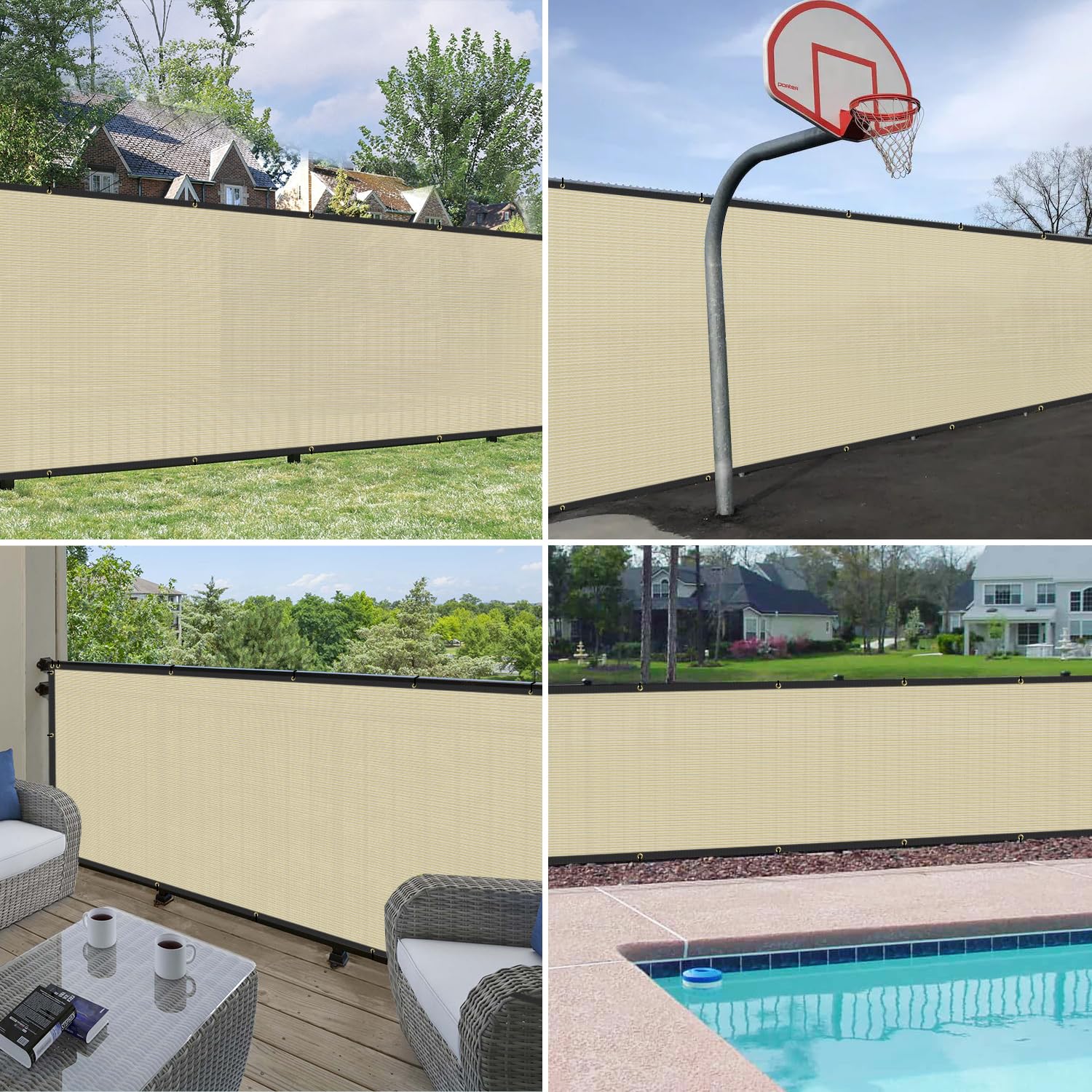 windscreen4less used as garden shade showing sun protection and ventilation