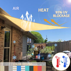 Windscreen4less installed over deck creating cooler shaded seating area