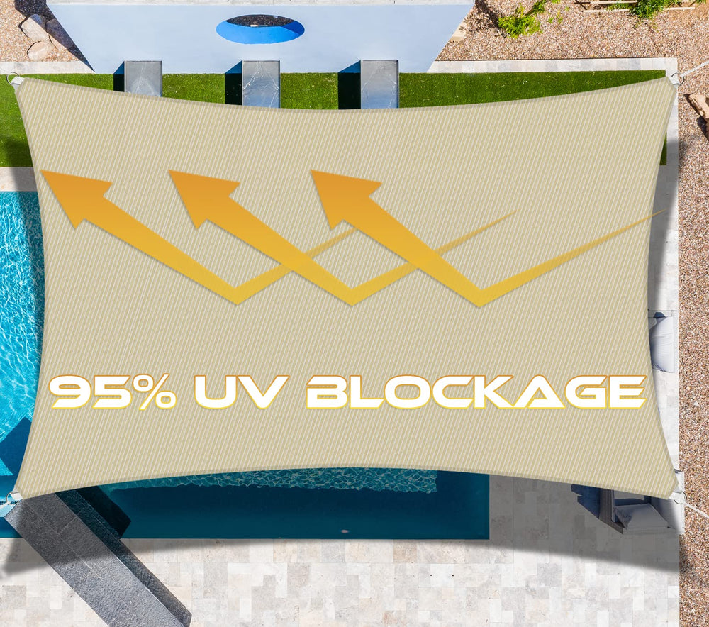Windscreen4less over poolside area adding UV protection and cooler lounging