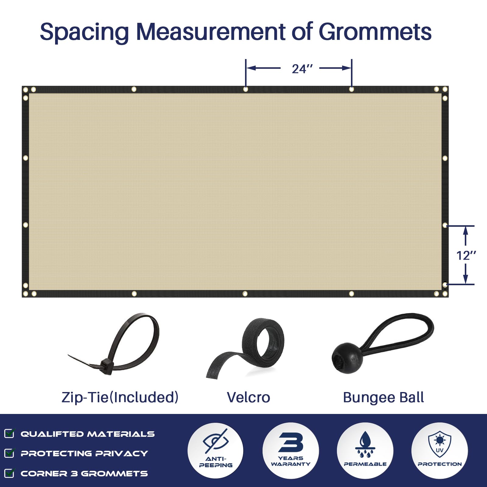 windscreen4less next to measuring tape showing 6x25 size for accurate planning