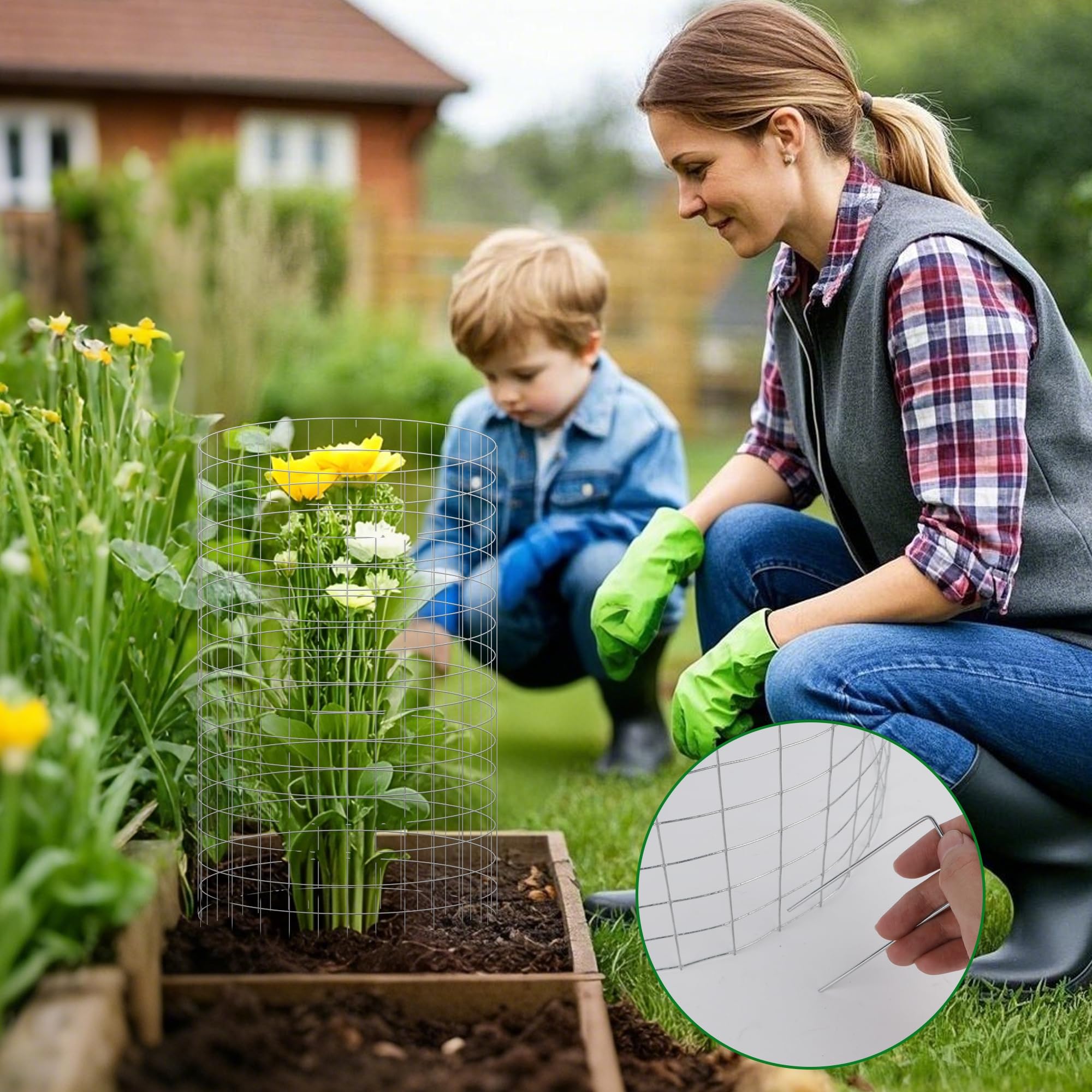 winemana cages installed in garden bed preventing animal damage