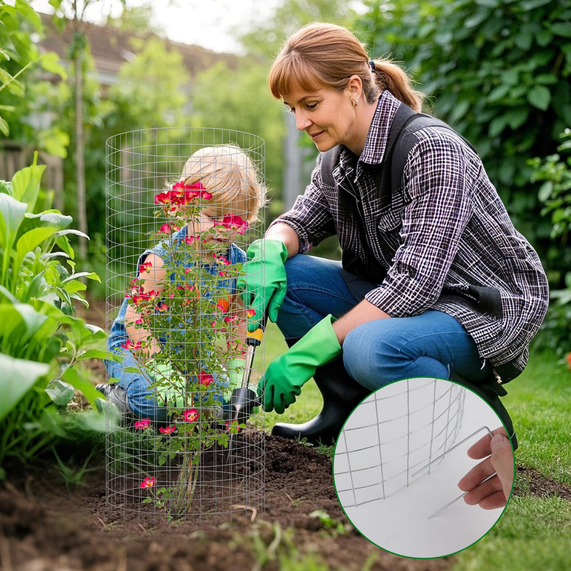 winemana garden setting with multiple protectors creating tidy plant defense