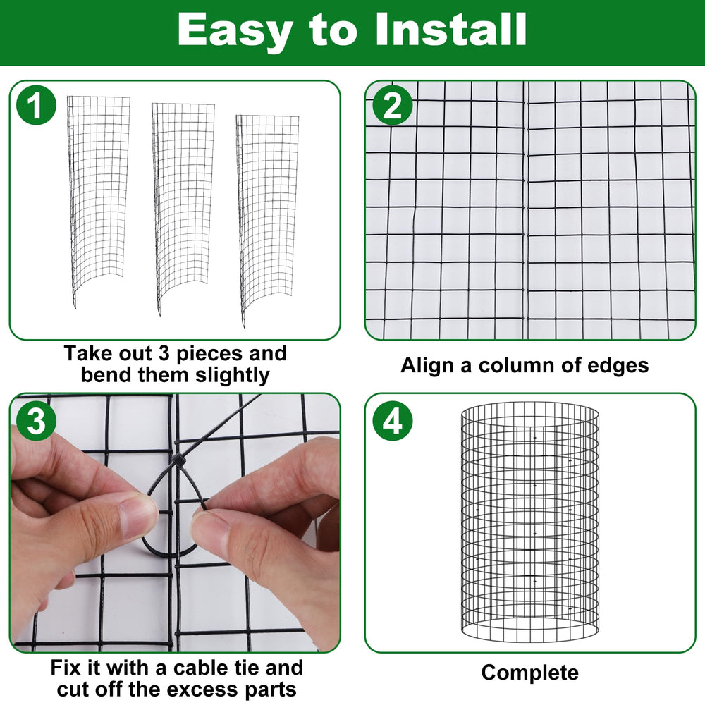 winemana U-shaped stakes and nylon ties detail securing cages firmly in soil