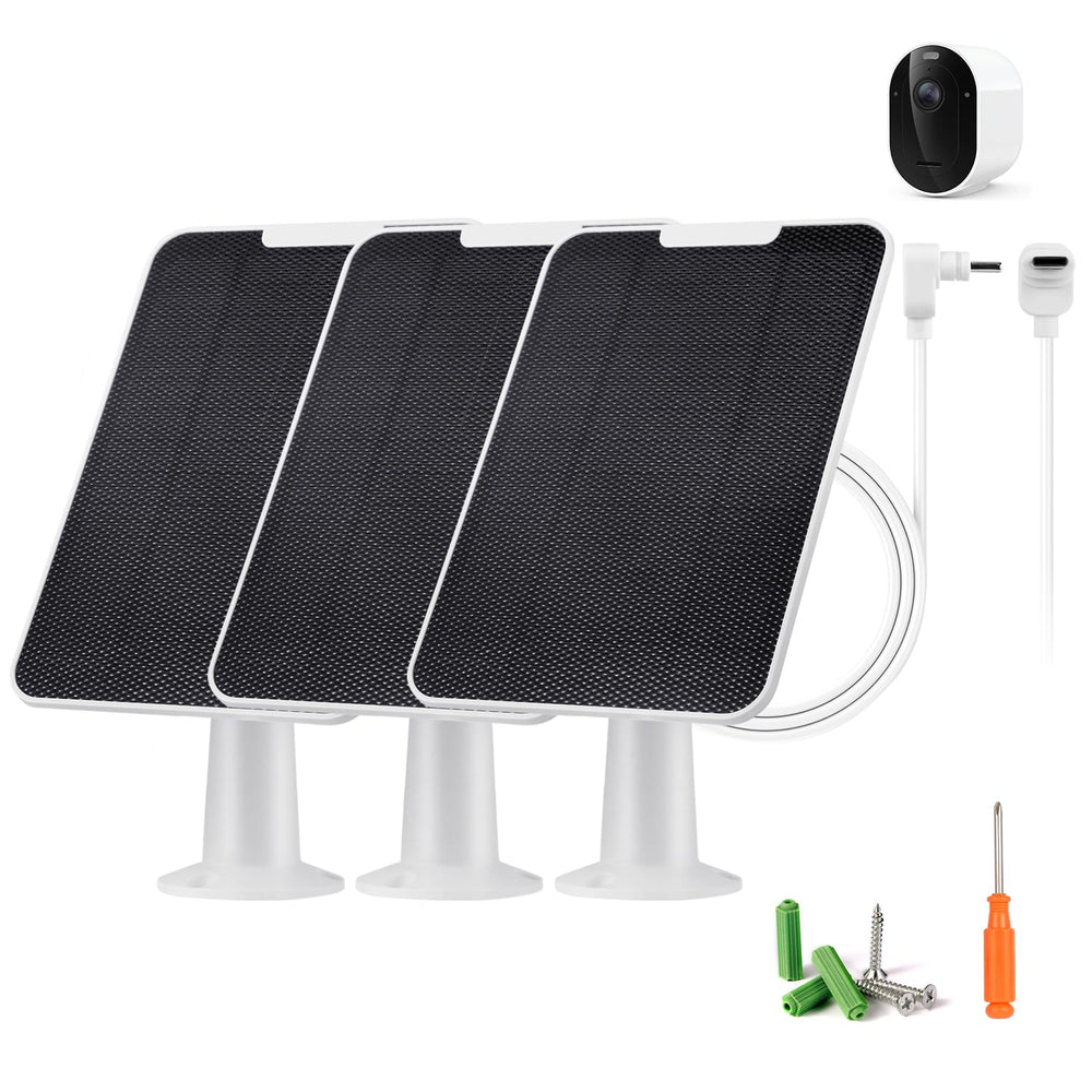 WININMETA front view showing three solar panels and packaging, quick deployment benefit