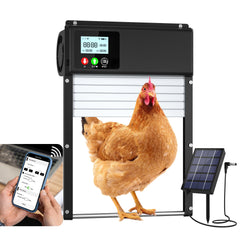 WININMETA front view of installed coop door showing secure closure benefit