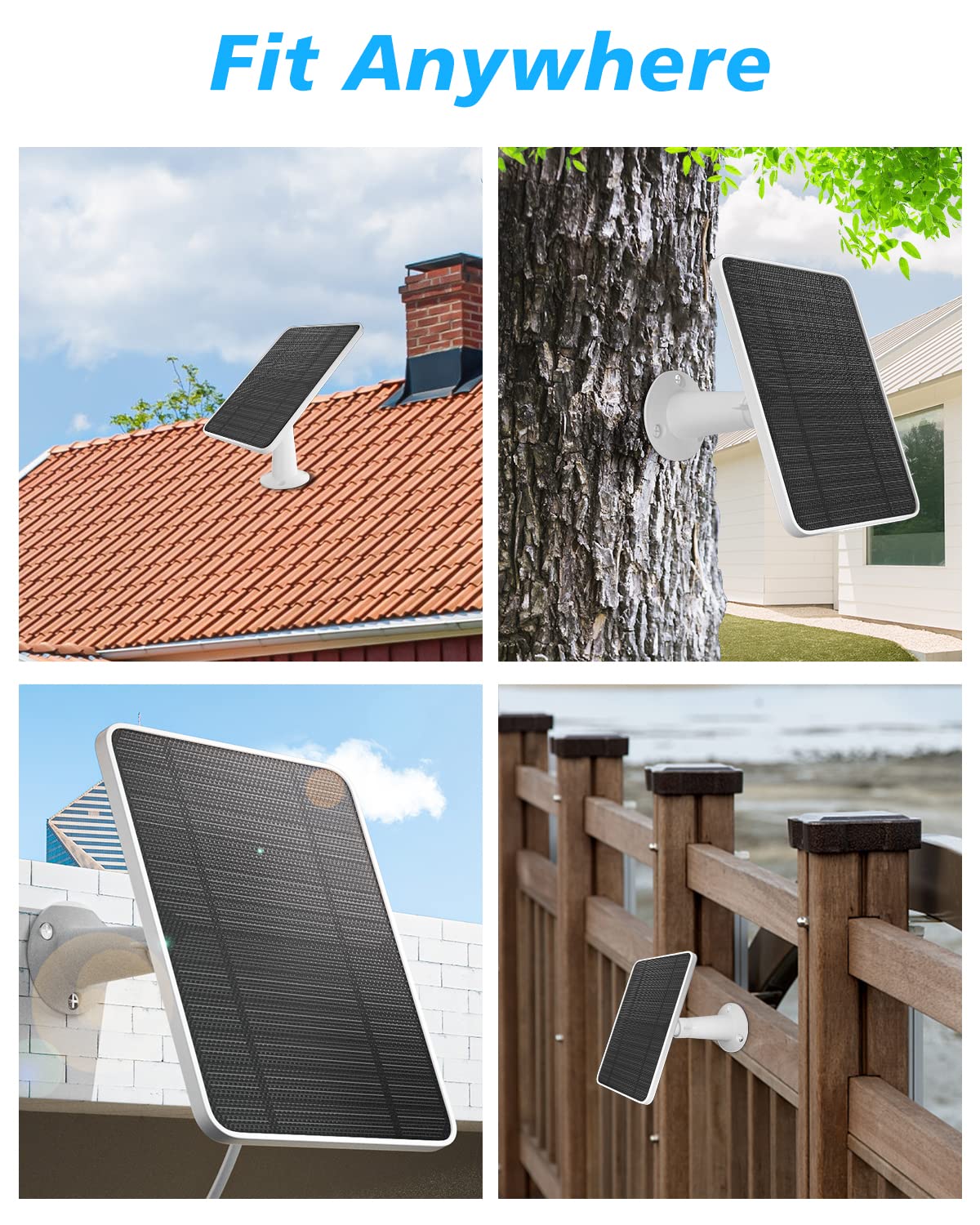 WININMETA four panels installed around property to power multiple cameras