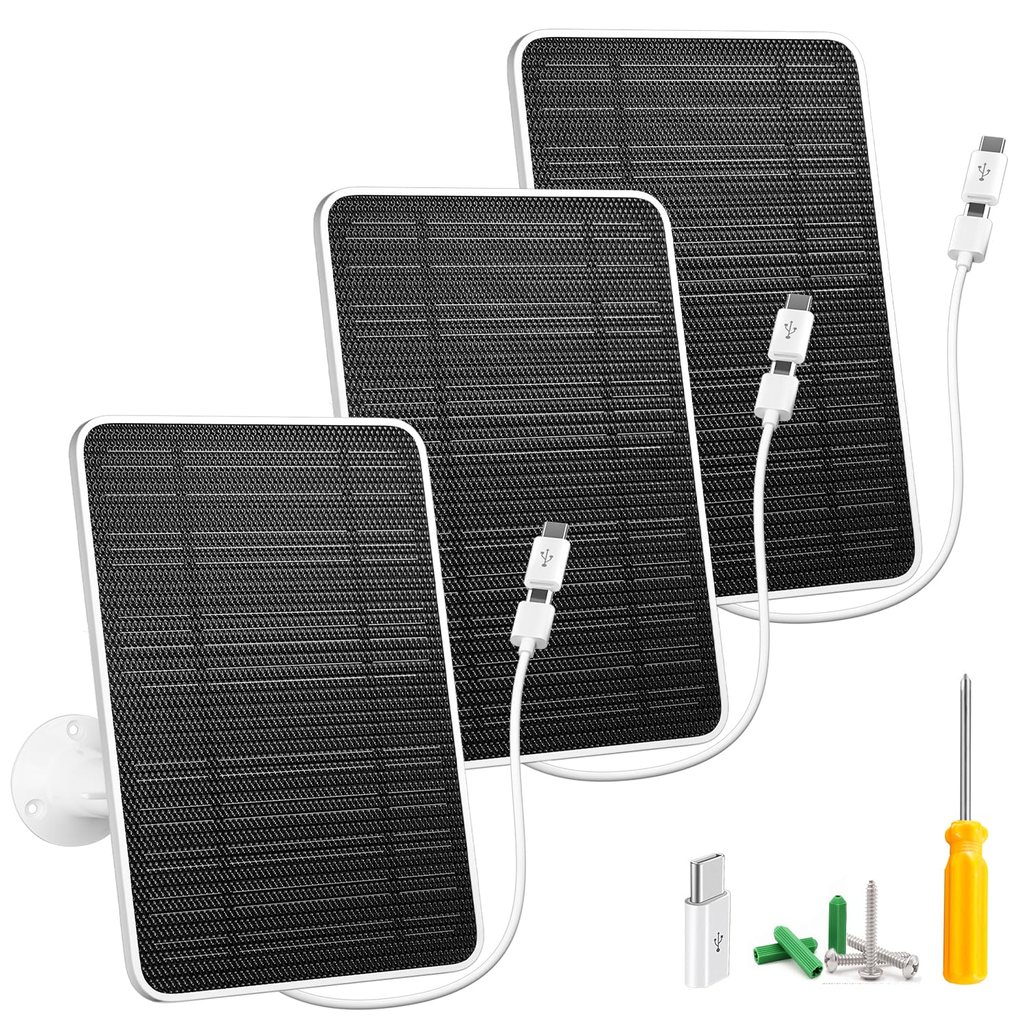 WININMETA solar panel front view showing compact 5W panel and frame for reliable camera power