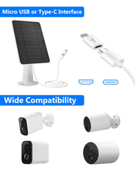 WININMETA USB-C and Micro USB cable connection showing easy camera compatibility and reach