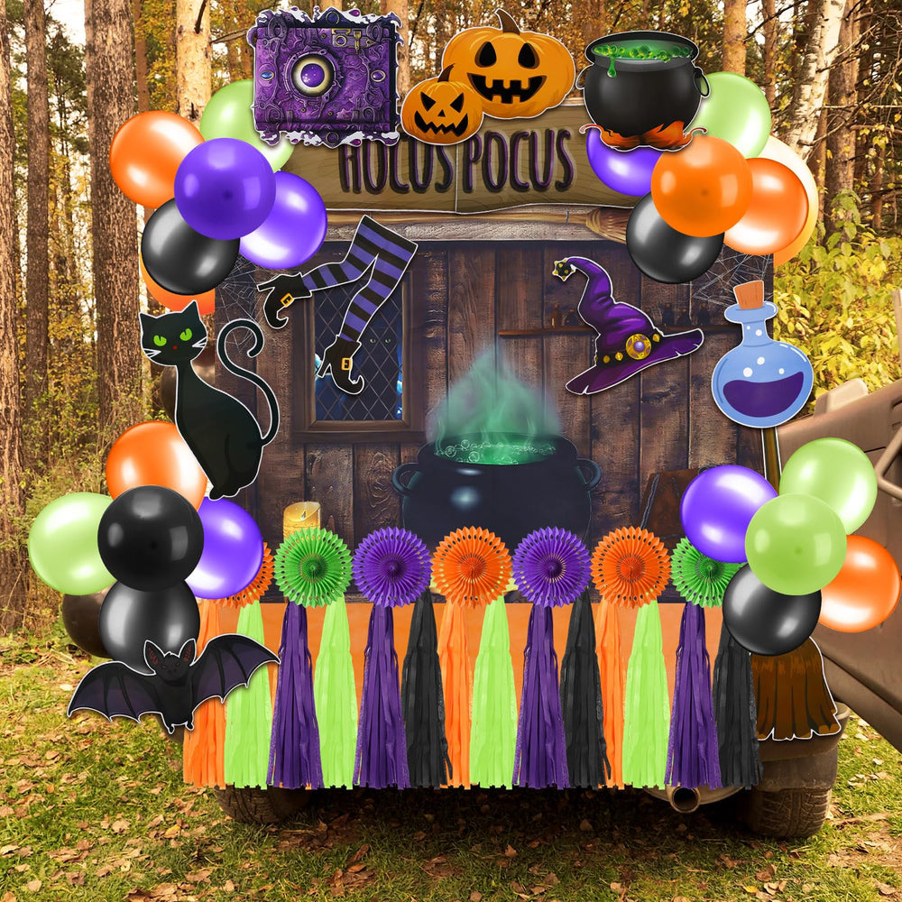 WinnerWhy balloon cluster and banner attached to SUV hatch offering bright festive height advantage