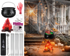 WinnerWhy front view of assembled cauldron display showing spooky focal point