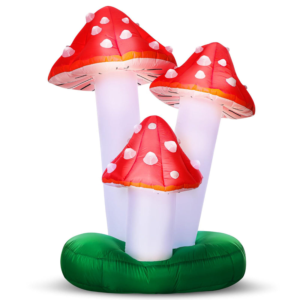 WinnerWhy front view inflatable mushroom glowing focal yard decor