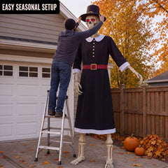 WinnerWhy skeleton dressed in yard setting creating a festive, photo-ready display