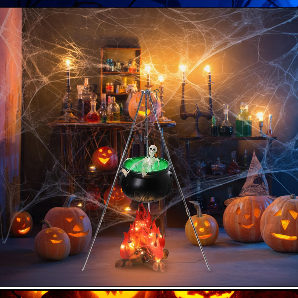WinnerWhy skeleton hand and cotton inside cauldron adding creepy detail