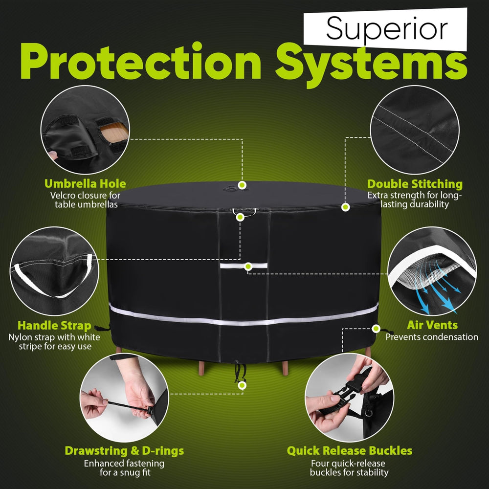 Winnerz Only SerenityShield umbrella hole detail with Velcro closure for on-table umbrella convenience