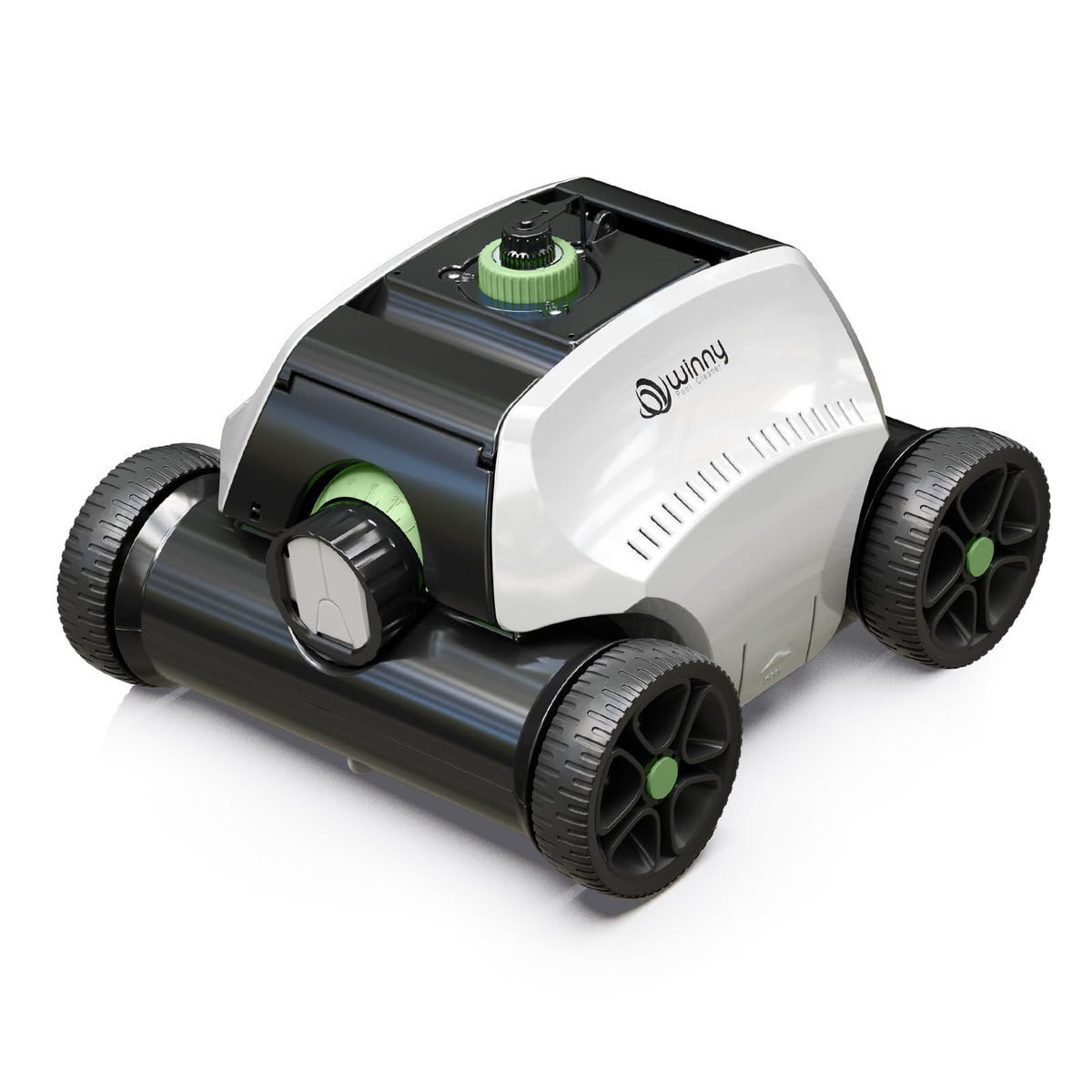 WINNY POOL CLEANER front view showing compact design and LED indicator benefits cleaning readiness