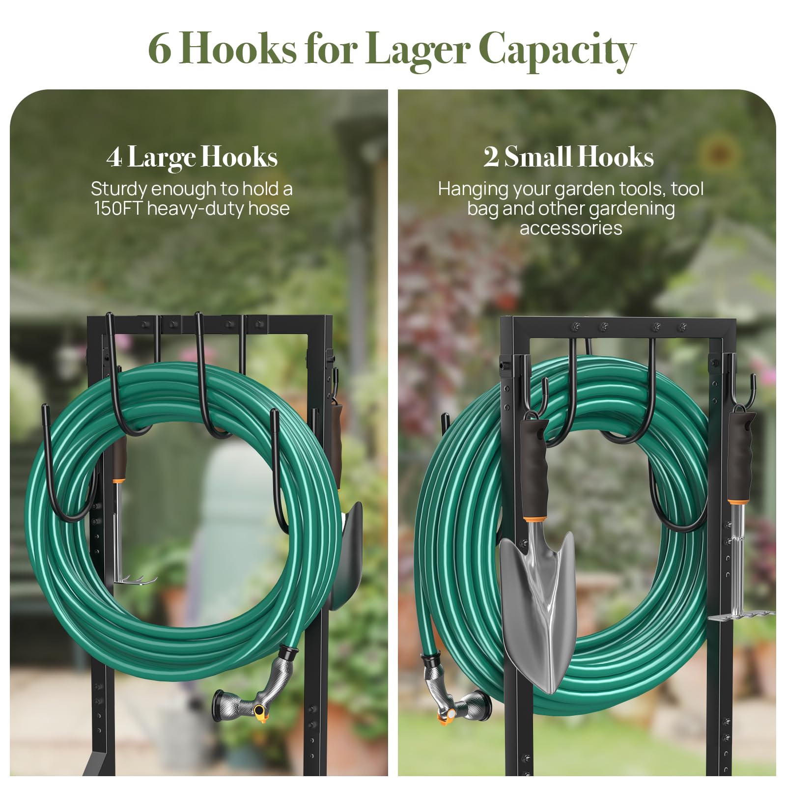 Winpull assembled in a yard showing easy-access hose organization benefit