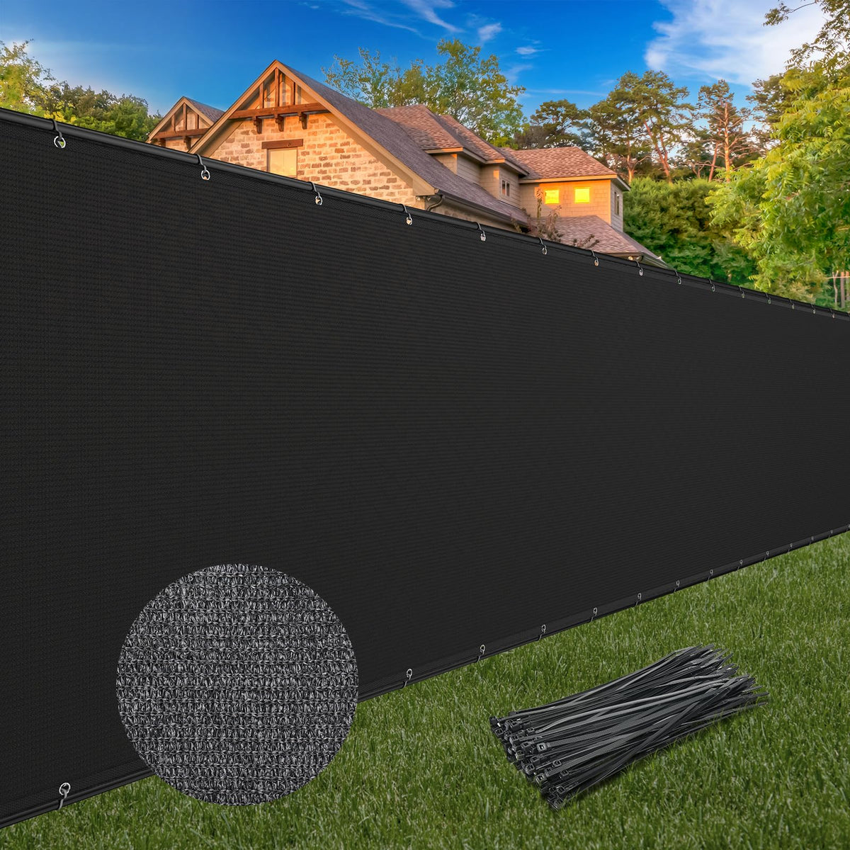 Winpull front view of packaged 6ft x 50ft screen showing size and benefit