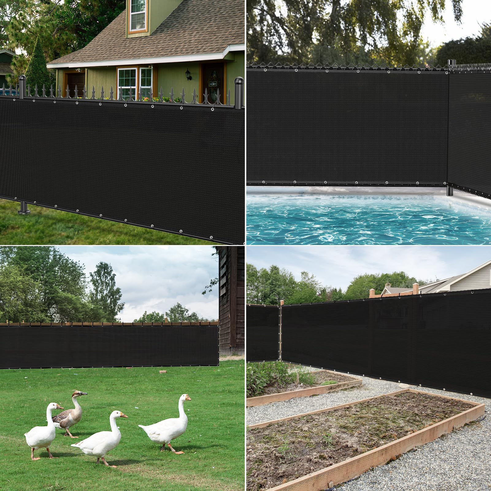 Winpull panel beside person to show scale and effective backyard coverage