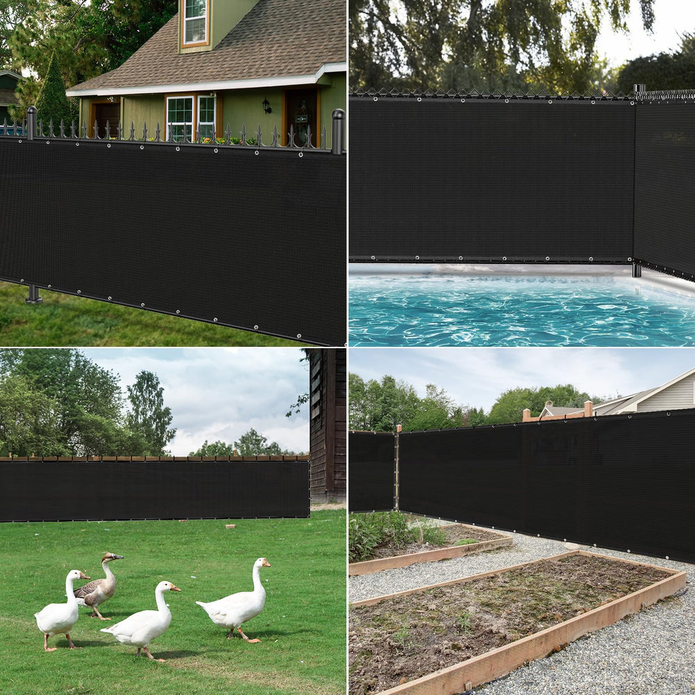 Winpull panel beside person to show scale and effective backyard coverage