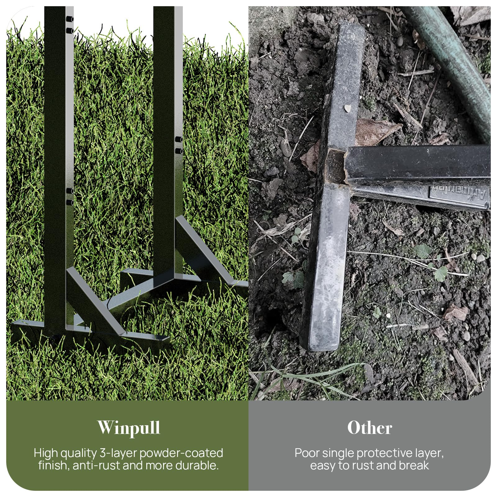 Winpull with hanging garden tools illustrating convenient accessory storage benefit