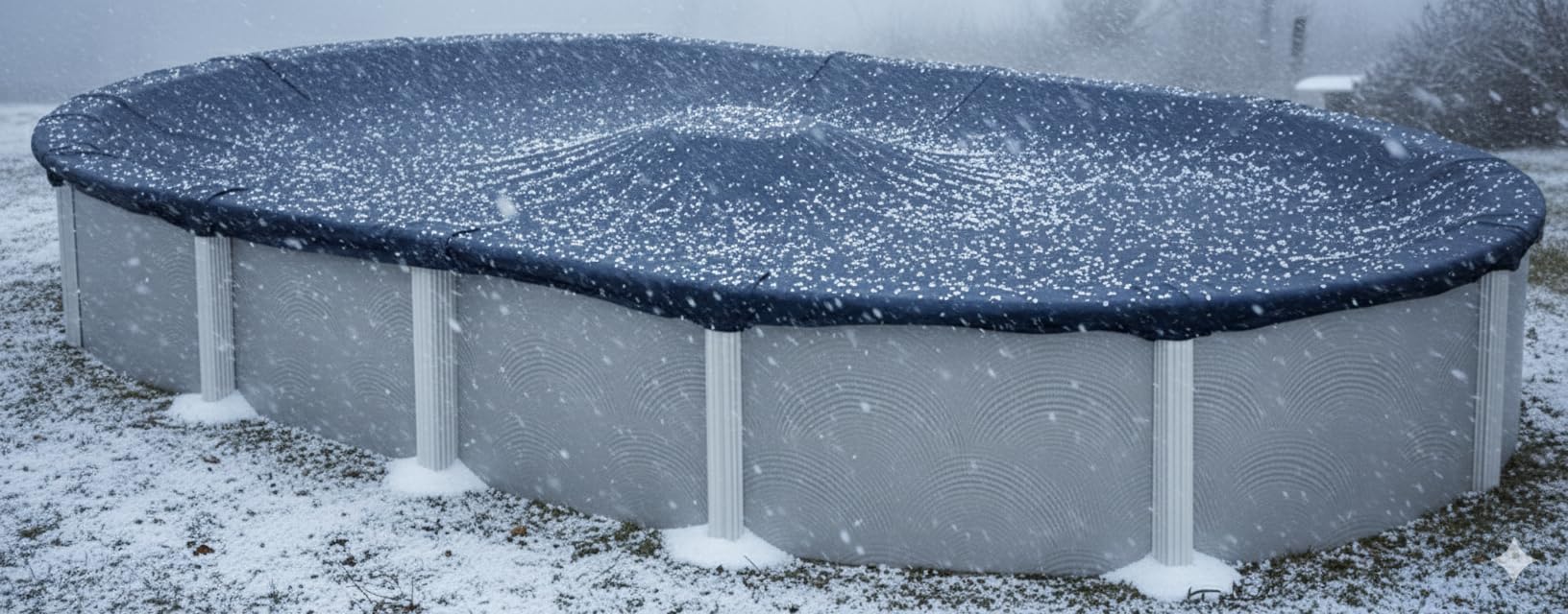 Winter Block edge overlap detail demonstrating 1.5-foot overhang per side for secure fit
