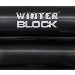 Winter Block tube beside pool ladder showing 8ft scale and coverage benefit